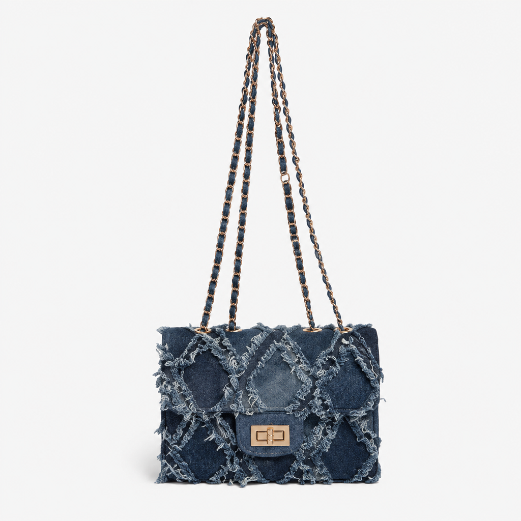 Women’s Blue Distressed Shoulder Bag