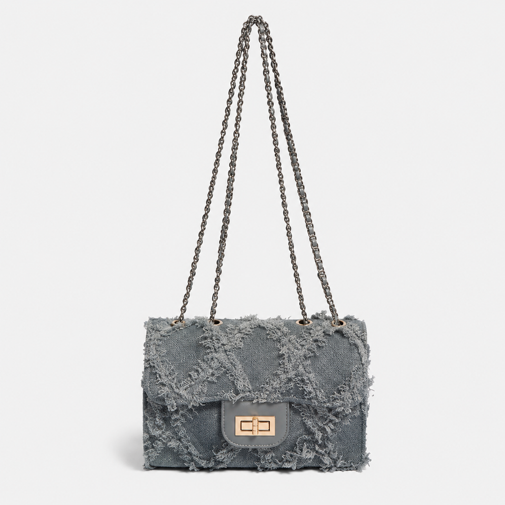 Women’s Blue Distressed Shoulder Bag