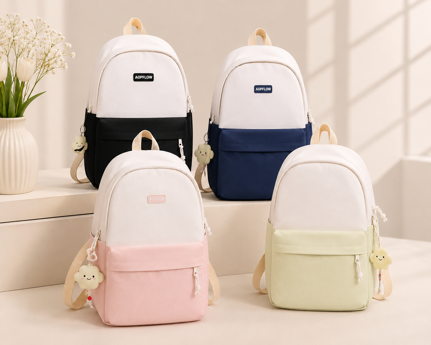 Fashion Patchwork Backpack Daily Travel Bag
