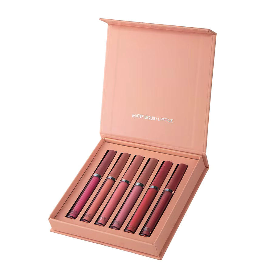 Matte Lip Gloss Set 6-Color Lipstick Holiday Gift Box Set