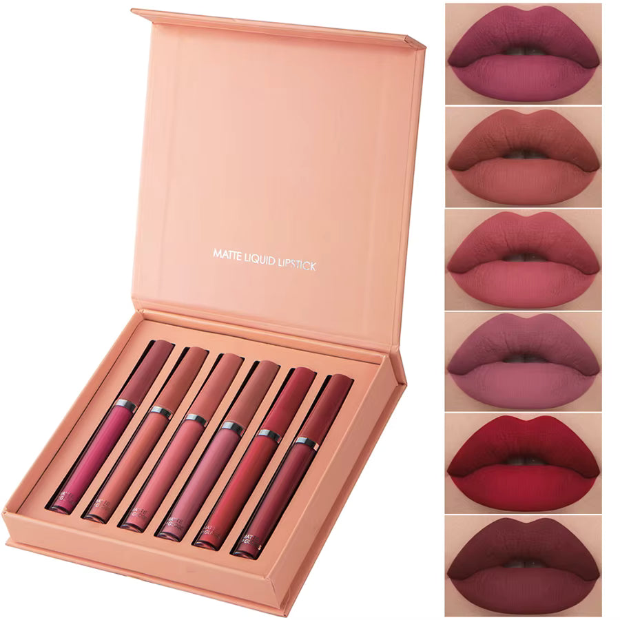 Matte Lip Gloss Set 6-Color Lipstick Holiday Gift Box Set