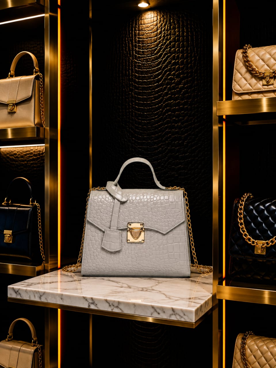 Crocodile-Embossed