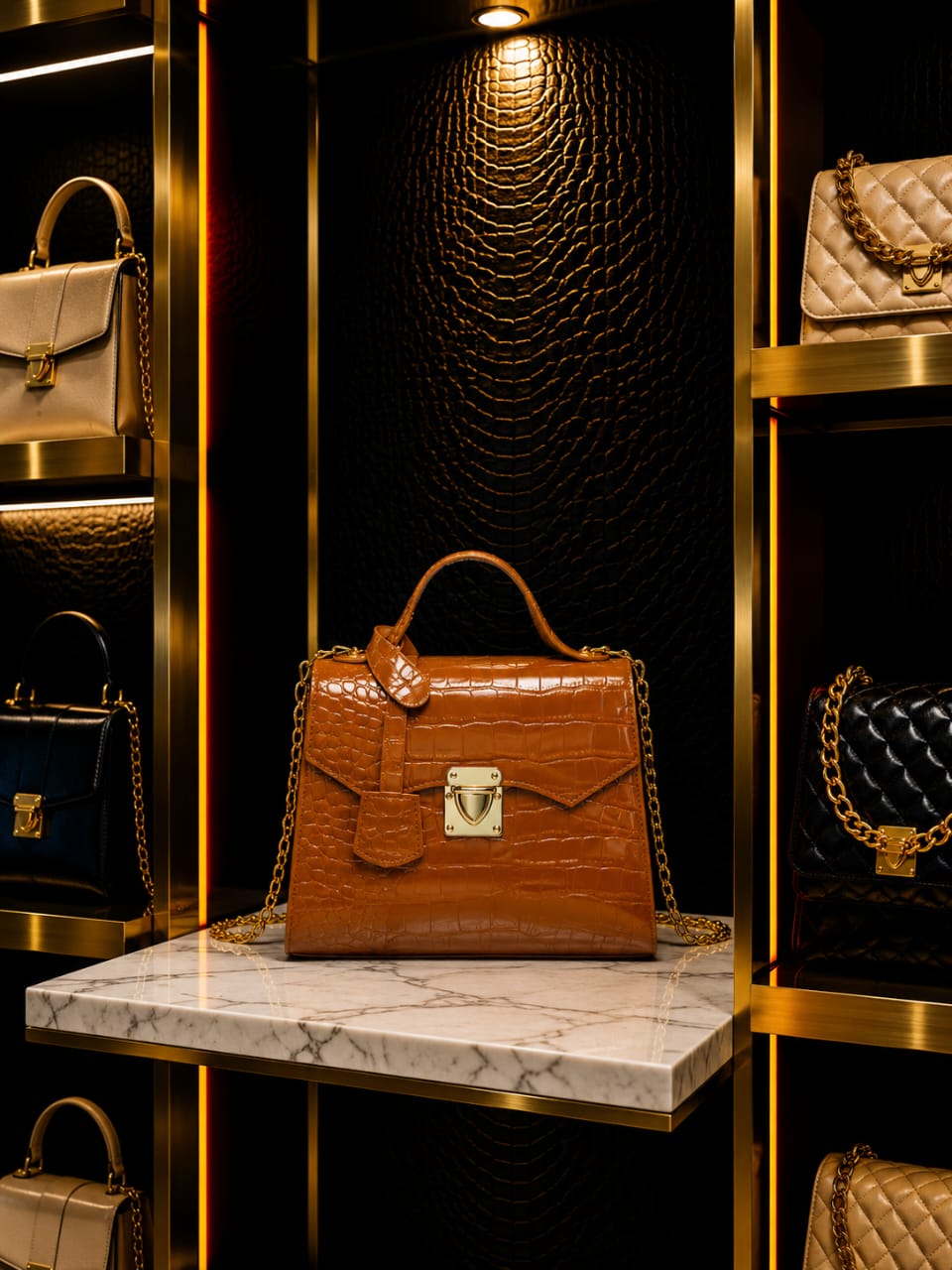 Crocodile-Embossed
