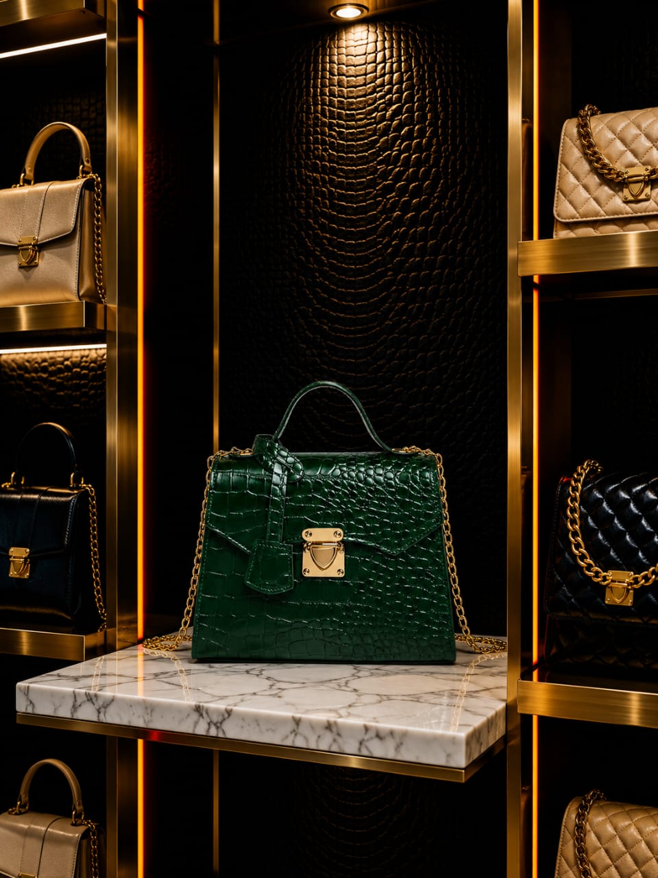 Crocodile-Embossed