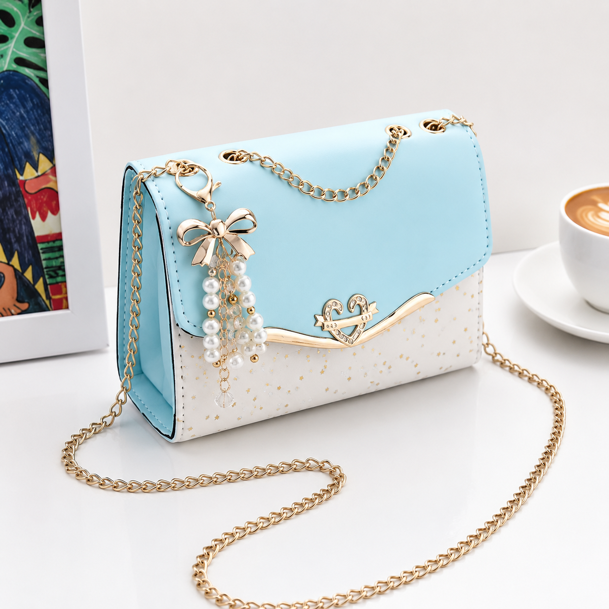 Women's Korean Fashion Bag with Chain