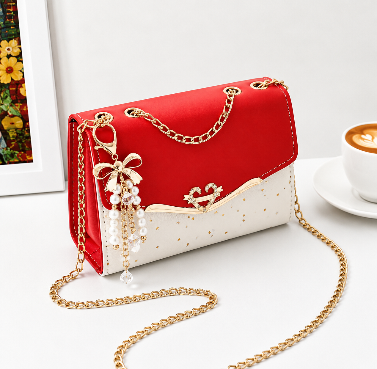 Women's Korean Fashion Bag with Chain